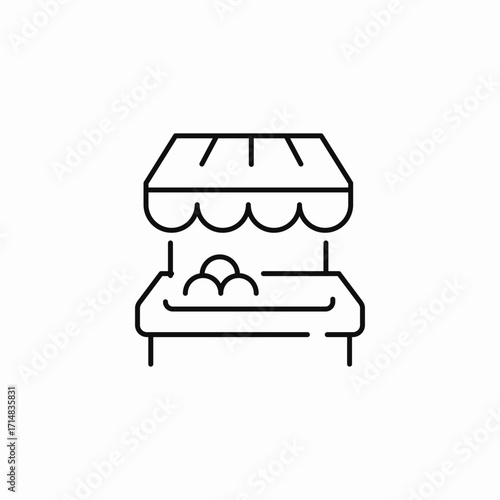 market stall awning icon sign vector