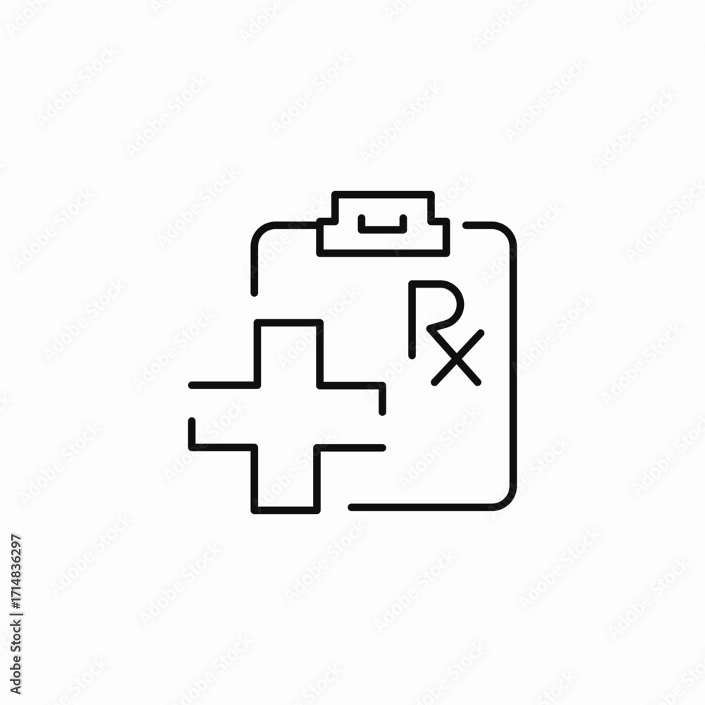 Fototapeta premium prescription clipboard icon icon sign vector