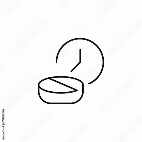 pill clock time icon sign vector