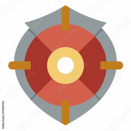 Stylized roman scutum shield with target design