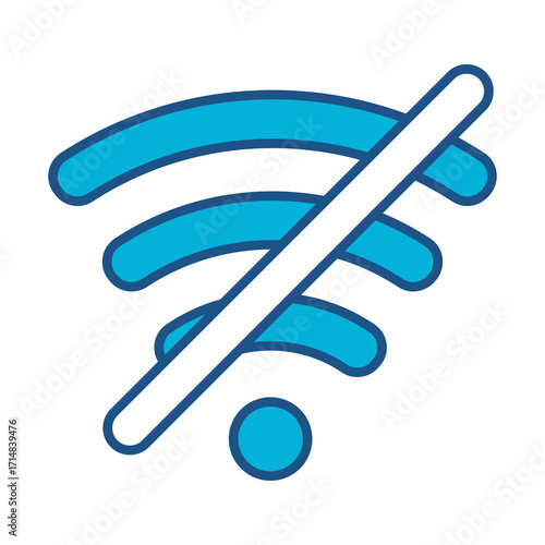 Digital Money Icon In Blue Monochrome Flat Design, Vector Illustration