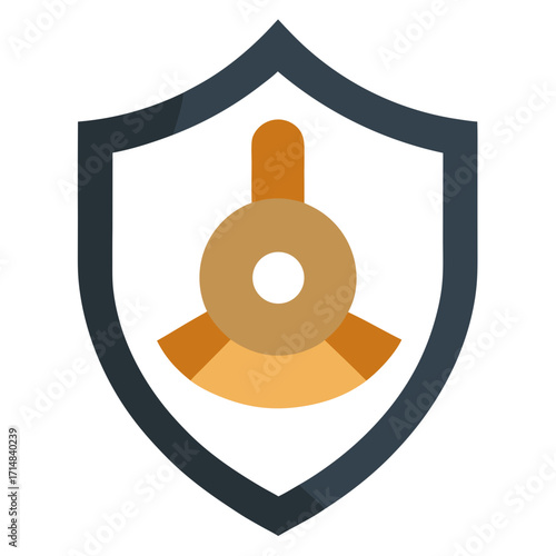 Shield with a propeller icon for protection and security