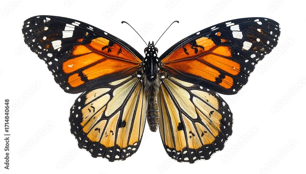 Fototapeta premium Close-up of a Monarch Butterfly's Exquisite Wings