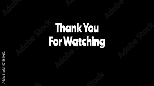 Thanks for watching animation for end screen video with Subscribe button and heart.