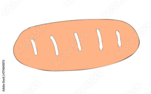 Artisan Loaf Illustration: A minimalist illustration depicts a freshly baked artisan loaf of bread, featuring a crusty exterior and a simple, yet appetizing, design. 