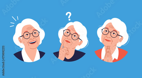 Exploring the different stages of cognitive thought processes and emotional expression in elderly individuals.