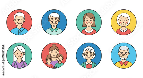 A Diverse Collection of Diverse Family Portraits in Circular Frames