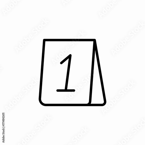 calendar with number one icon sign vector