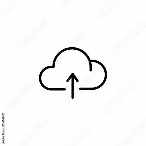 cloud upload arrow icon sign vector
