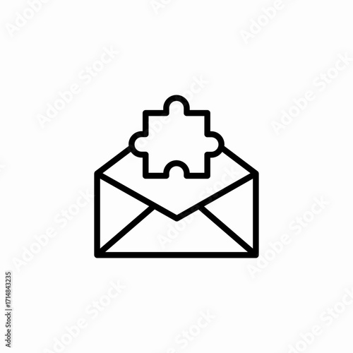 envelope with puzzle piece icon sign vector