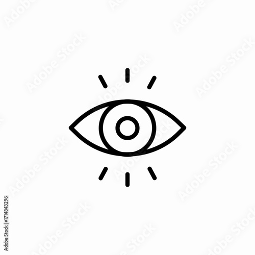 eye with sparkles icon sign vector