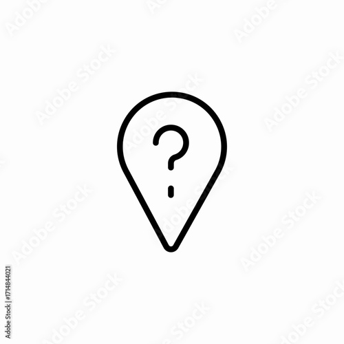 location pin question mark icon sign vector