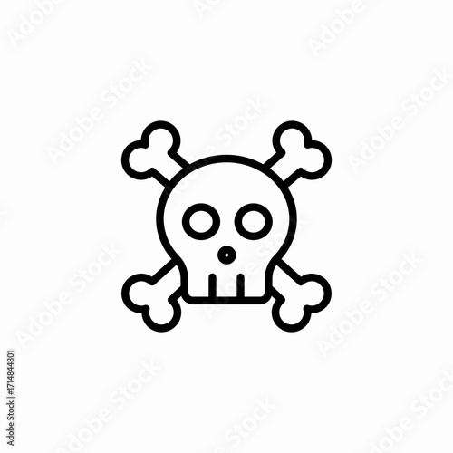 skull crossbones symbol icon sign vector
