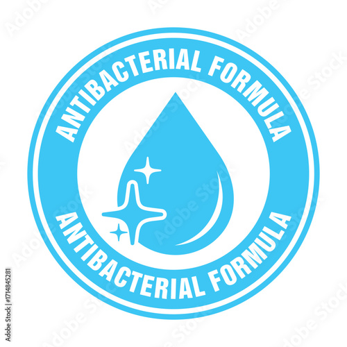 Antibacterial formula vector icon template. Antibacterial soap or antiseptic and chemical cleaner product