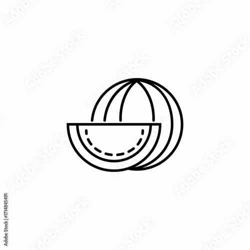 watermelon fruit slice icon sign vector