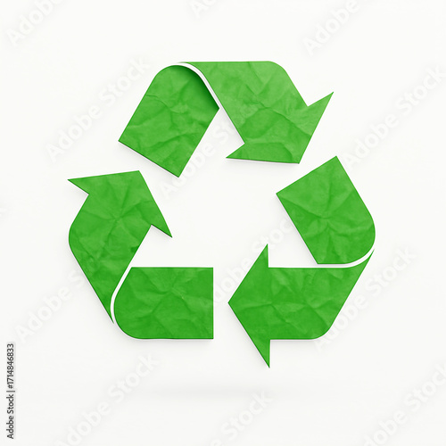 Eco-friendly green recycle symbol representing sustainability and reuse concept