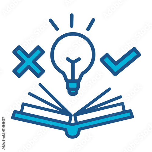 Feasibility Icon In Blue Monochrome Flat Design, Vector Illustration