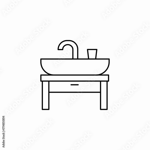 bathroom sink cabinet icon sign vector