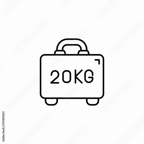checked baggage weight icon sign vector