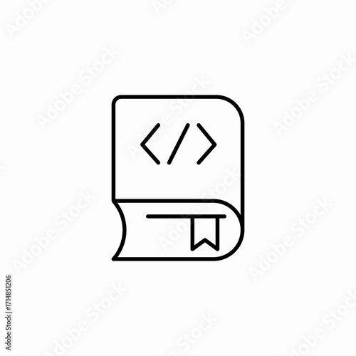 coding reference book icon sign vector