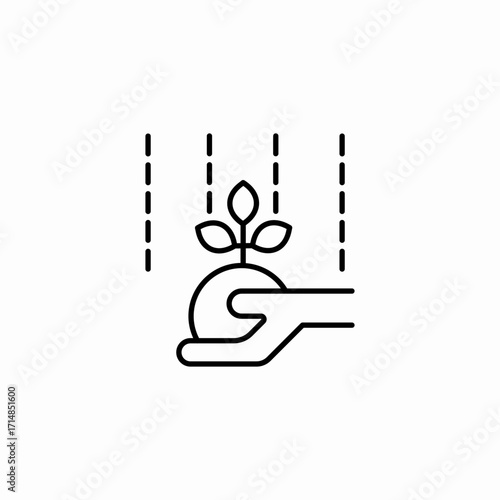 hand holding plant icon sign vector