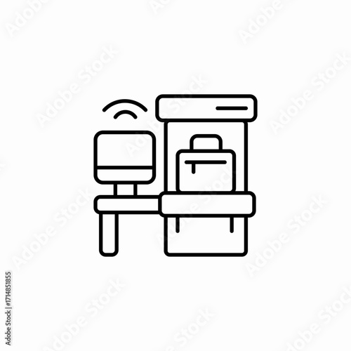 luggage check-in kiosk icon sign vector