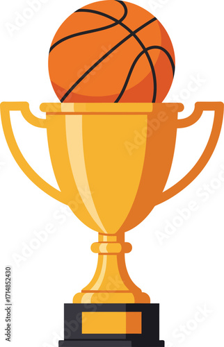 Wallpaper Mural Golden basketball trophy championship award vector illustration scalable eps icon Torontodigital.ca