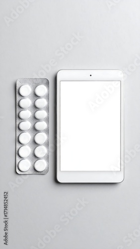 Flatlay of pills and tablet