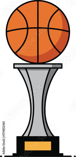 Vector basketball trophy illustration scalable eps sports award graphic design