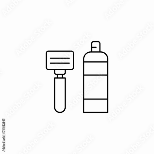 razor and shaving cream icon sign vector