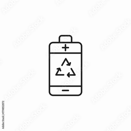 recyclable battery icon icon sign vector