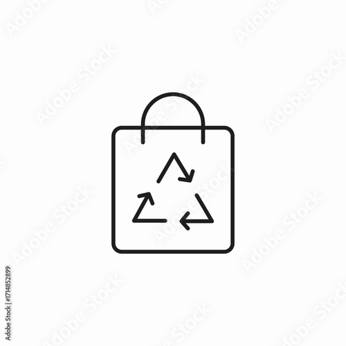 recyclable paper bag icon sign vector