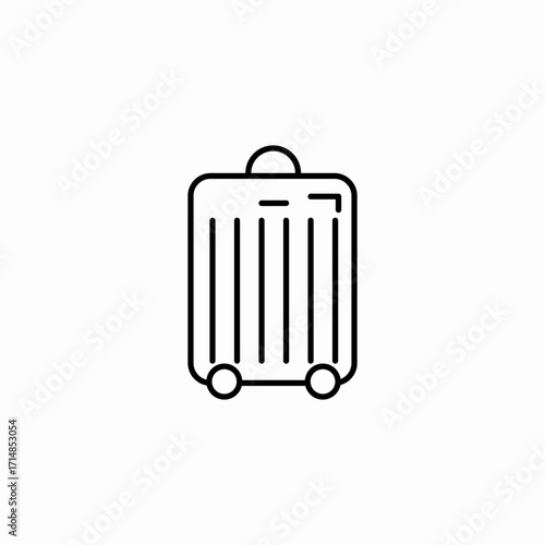 rolling suitcase wheels icon sign vector
