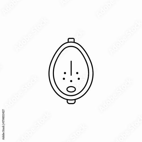 standing urinal bowl icon sign vector