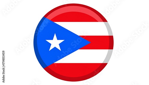Free Download A circular, vibrant representation of the Puerto Rican flag, showcasing bold colors and a distinct triangular emblem. - GFXLoad