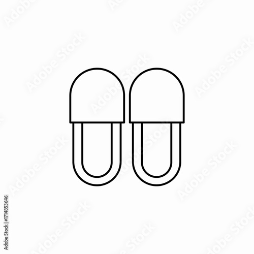 two bathroom slippers icon sign vector