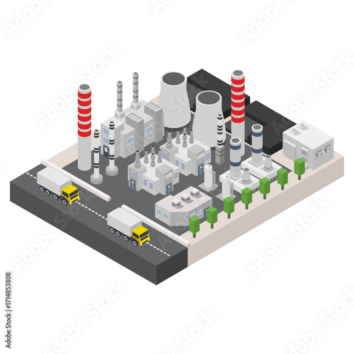 Isometric coal power plant