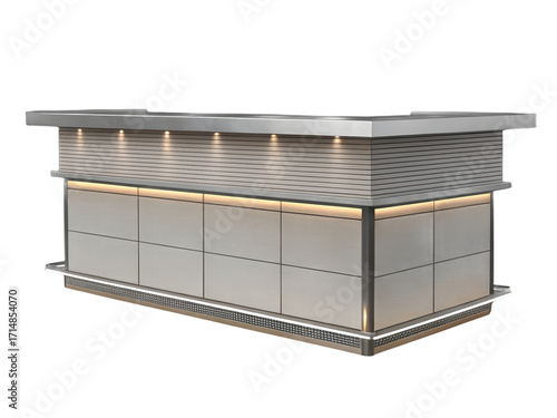 Modern outdoor kitchen isolated on transparent background