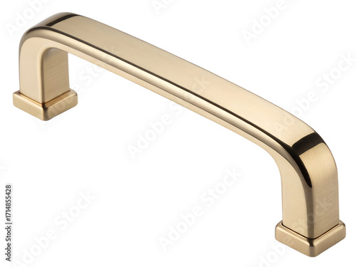 Gold cabinet handle isolated on transparent background