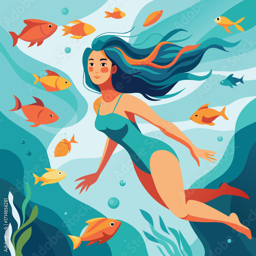 Underwater Woman Swim