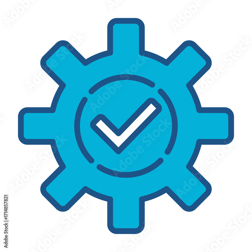 Development In Blue Monochrome Flat Design, Vector Illustration