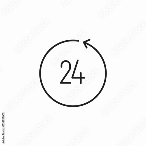 24 hour service icon sign vector