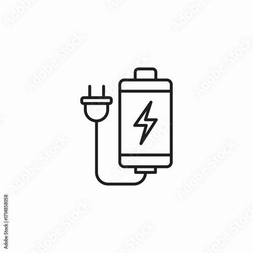battery with plug icon sign vector