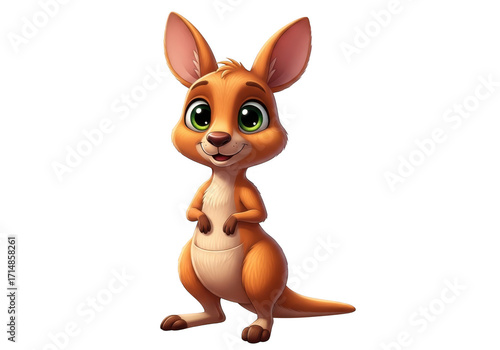 3d adorable cartoon kangaroo character