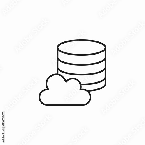 cloud database storage icon sign vector