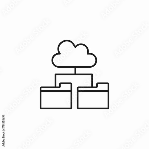 cloud data network icon sign vector