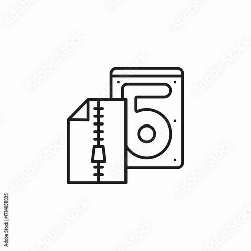 compressed data archive icon sign vector