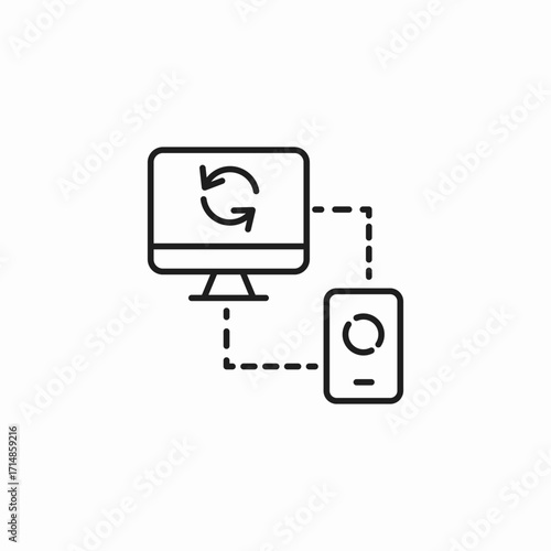 data sync device icon sign vector
