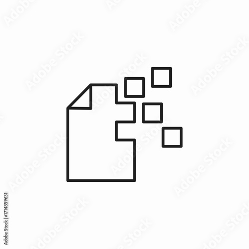 fragmented file data icon sign vector