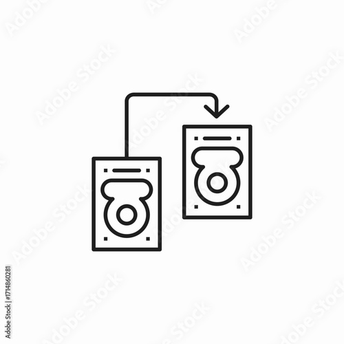 local data backup icon sign vector